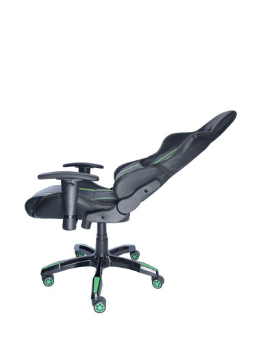 SCAUN GAMING SPACER imitatie piele, black & green, brate SCAUN GAMING SPACER imitatie piele, black & green, brate