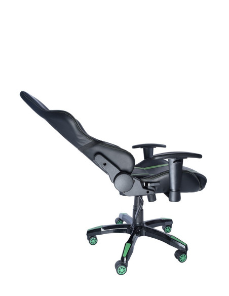 SCAUN GAMING SPACER imitatie piele, black & green, brate SCAUN GAMING SPACER imitatie piele, black & green, brate