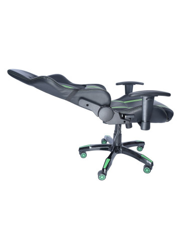 SCAUN GAMING SPACER imitatie piele, black & green, brate SCAUN GAMING SPACER imitatie piele, black & green, brate