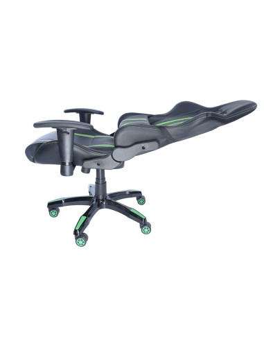 SCAUN GAMING SPACER imitatie piele, black & green, brate SCAUN GAMING SPACER imitatie piele, black & green, brate