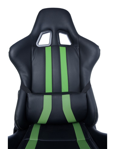 SCAUN GAMING SPACER imitatie piele, black & green, brate SCAUN GAMING SPACER imitatie piele, black & green, brate