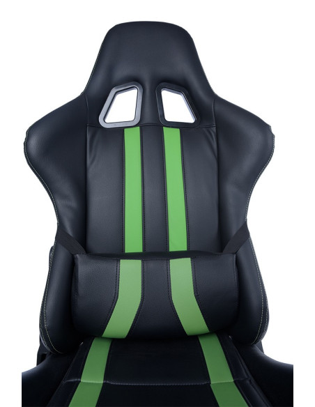 SCAUN GAMING SPACER imitatie piele, black & green, brate SCAUN GAMING SPACER imitatie piele, black & green, brate