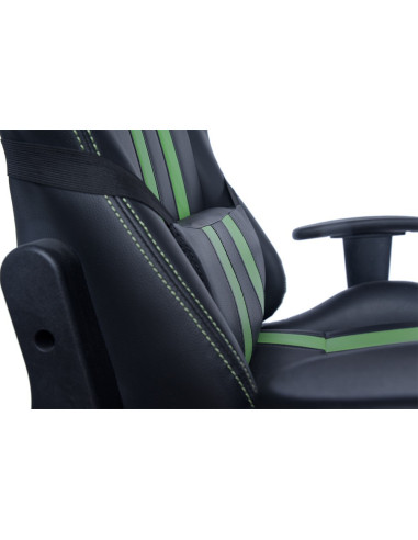 SCAUN GAMING SPACER imitatie piele, black & green, brate SCAUN GAMING SPACER imitatie piele, black & green, brate
