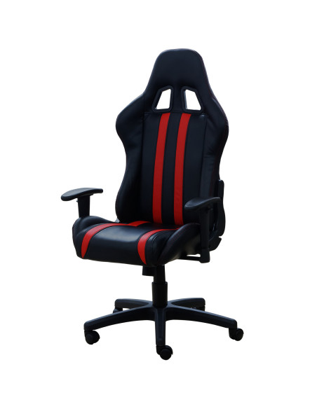 SCAUN GAMING SPACER imitatie piele, black & red, brate