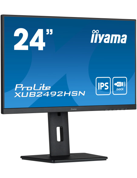 IIYAMA PROLITE XUB2492HSN-B1 23.8" IPS 1920x1080 @75Hz USB-C Dock 65W + LAN, HDMI, DP, Full Ergo