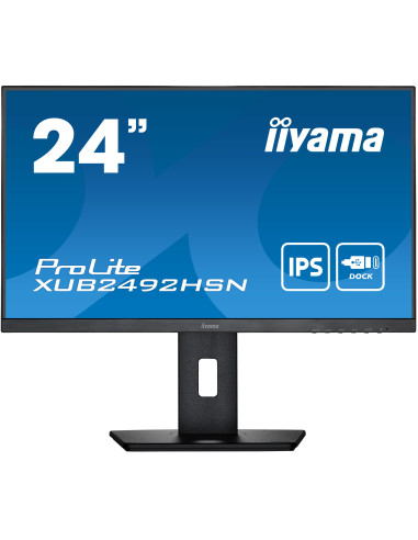 IIYAMA PROLITE XUB2492HSN-B1 23.8" IPS 1920x1080 @75Hz USB-C Dock 65W + LAN, HDMI, DP, Full Ergo