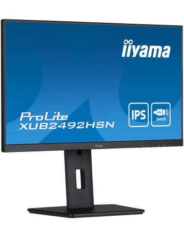 IIYAMA PROLITE XUB2492HSN-B1 23.8" IPS 1920x1080 @75Hz USB-C Dock 65W + LAN, HDMI, DP, Full Ergo