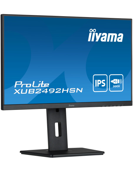 IIYAMA PROLITE XUB2492HSN-B1 23.8" IPS 1920x1080 @75Hz USB-C Dock 65W + LAN, HDMI, DP, Full Ergo