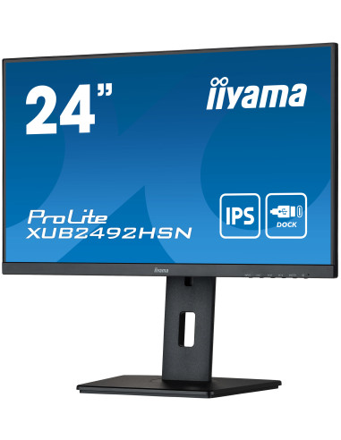 IIYAMA PROLITE XUB2492HSN-B1 23.8" IPS 1920x1080 @75Hz USB-C Dock 65W + LAN, HDMI, DP, Full Ergo