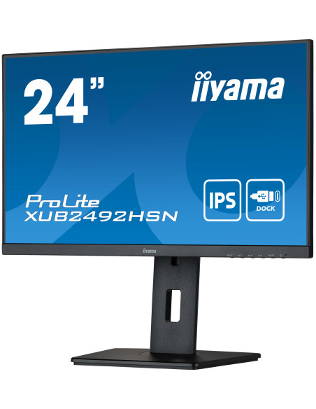 IIYAMA PROLITE XUB2492HSN-B1 23.8" IPS 1920x1080 @75Hz USB-C Dock 65W + LAN, HDMI, DP, Full Ergo
