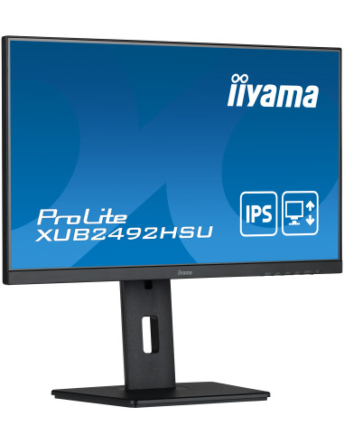 IIYAMA Monitor LED XUB2492HSU-B5 23.8" IPS 1920 x 1080 75Hz 250 cd m² 1000 1 4ms VGA, HDMI, DP, USB 2.0 Hub, height, swivel, til