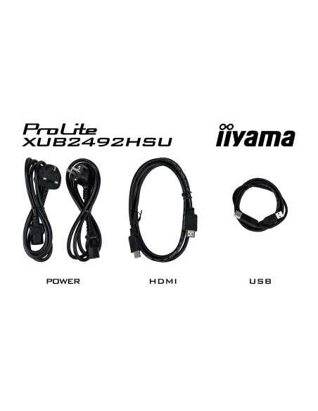 IIYAMA Monitor LED XUB2492HSU-B5 23.8" IPS 1920 x 1080 75Hz 250 cd m² 1000 1 4ms VGA, HDMI, DP, USB 2.0 Hub, height, swivel, til