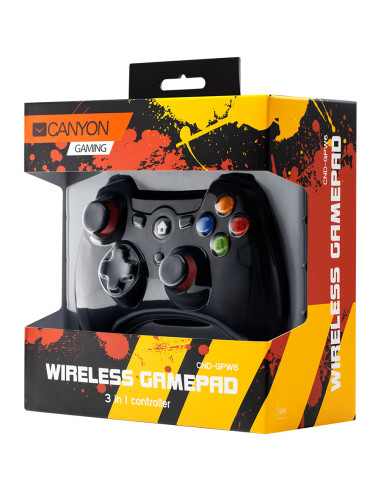 CANYON GP-W6, 2.4G Wireless Controller with Dual Motor, Rubber