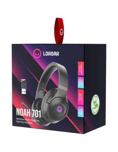 LORGAR Noah 701, gaming headset with microphone, 2.4GHz USB