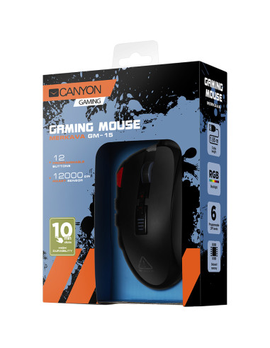CANYON Merkava GM-15,Gaming Mouse with 12 programmable buttons