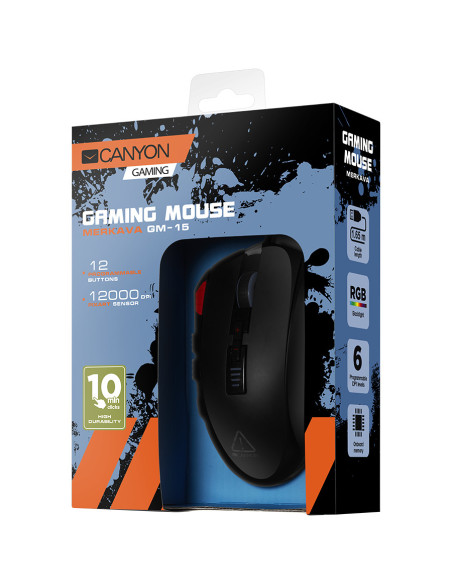 CANYON Merkava GM-15,Gaming Mouse with 12 programmable buttons