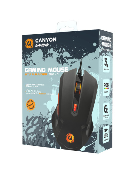 CANYON Star Raider GM-1, Optical Gaming Mouse with 6
