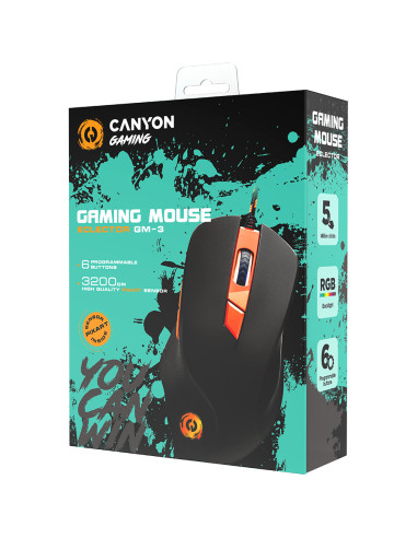 CANYON Eclector GM-3, Wired Gaming Mouse with 6 programmable