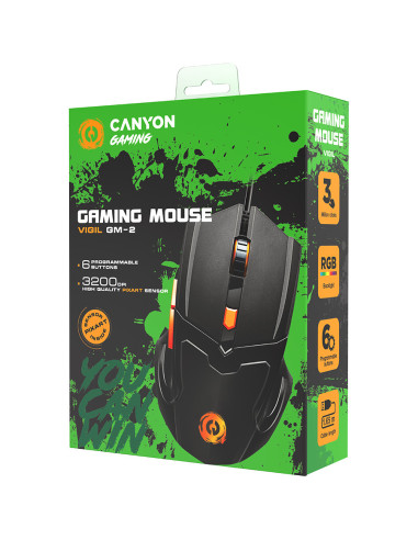 CANYON Vigil GM-2, Optical Gaming Mouse with 6 programmable