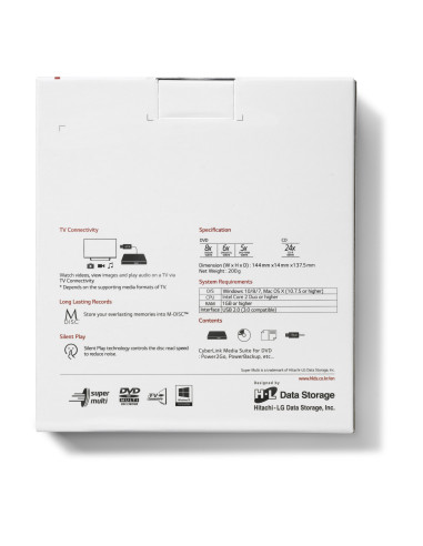 ERC-,DVD-RW extern, LG, interfata USB 2.0, alb, "GP60NW60"