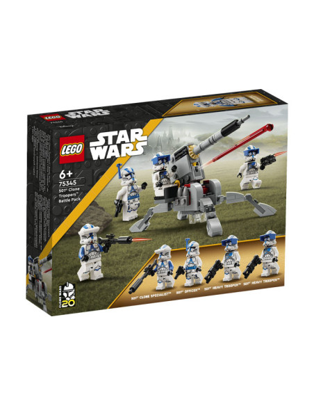 75345,LEGO Star Wars, Pachet de lupta Clone Troopers divizia 501, 75345, 119 piese