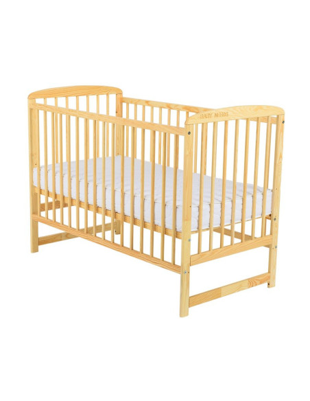 BN-BOOLA01NT,Babyneeds - Patut din lemn Ola 120x60 cm, Din lemn de pin, Stabil si rezistent, Inaltime saltea reglabila pe 3 nive