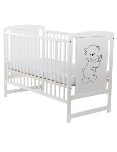 BN-BOTIM01AL,BabyNeeds - Patut din lemn Timmi 120x60 cm, Din lemn de pin si mdf, Stabil si rezistent, Inaltime saltea reglabila 