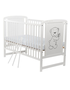 BN-BOTIM01AL,BabyNeeds - Patut din lemn Timmi 120x60 cm, Din lemn de pin si mdf, Stabil si rezistent, Inaltime saltea reglabila  2