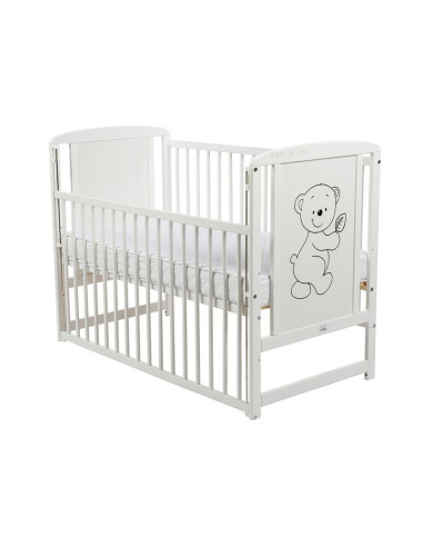 BN-BOTIM03AL,Babyneeds - Patut din lemn Timmi 120x60 cm, Cu laterala culisanta, Din lemn de pin si mdf, Stabil si rezistent, Ina