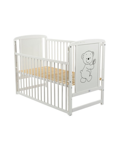 BN-BOTIM03AL,Babyneeds - Patut din lemn Timmi 120x60 cm, Cu laterala culisanta, Din lemn de pin si mdf, Stabil si rezistent, Ina