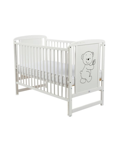 BN-BOTIM03AL,Babyneeds - Patut din lemn Timmi 120x60 cm, Cu laterala culisanta, Din lemn de pin si mdf, Stabil si rezistent, Ina