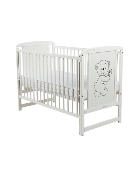 BN-BOTIM03AL,Babyneeds - Patut din lemn Timmi 120x60 cm, Cu laterala culisanta, Din lemn de pin si mdf, Stabil si rezistent, Ina