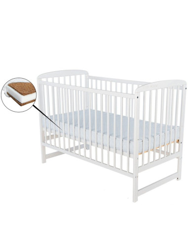 BN-BOOLA10CM01AL,Babyneeds - Patut din lemn Ola 120x60 cm, Din lemn de pin, Stabil si rezistent, Inaltime saltea reglabila pe 3 