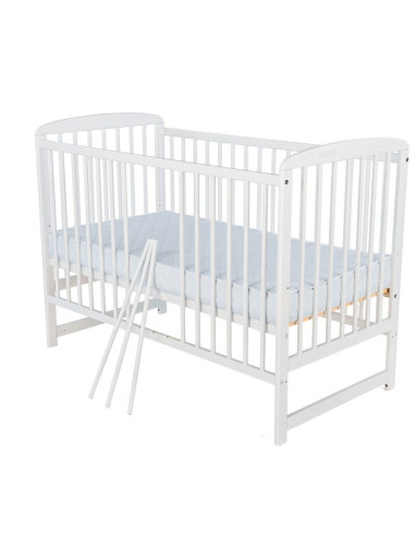 BN-BOOLA10CM01AL,Babyneeds - Patut din lemn Ola 120x60 cm, Din lemn de pin, Stabil si rezistent, Inaltime saltea reglabila pe 3 