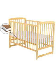 BN-BOOLA10CM01NT,BabyNeeds - Patut din lemn Ola 120x60 cm, Din lemn de pin, Stabil si rezistent, Inaltime saltea reglabila pe 3 