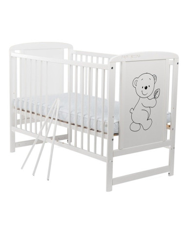 BN-BOTIM10CM01AL,BabyNeeds - Patut din lemn Timmi 120x60 cm, Din lemn de pin si mdf, Stabil si rezistent, Inaltime saltea reglab