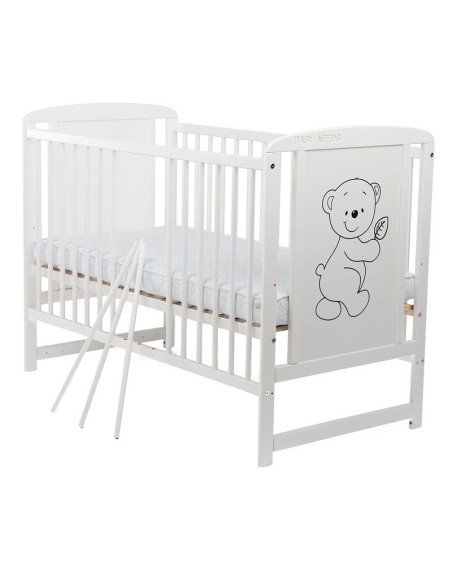 BN-BOTIM10CM01AL,BabyNeeds - Patut din lemn Timmi 120x60 cm, Din lemn de pin si mdf, Stabil si rezistent, Inaltime saltea reglab