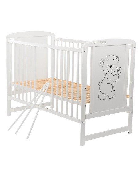 BN-BOTIM10CM01AL,BabyNeeds - Patut din lemn Timmi 120x60 cm, Din lemn de pin si mdf, Stabil si rezistent, Inaltime saltea reglab