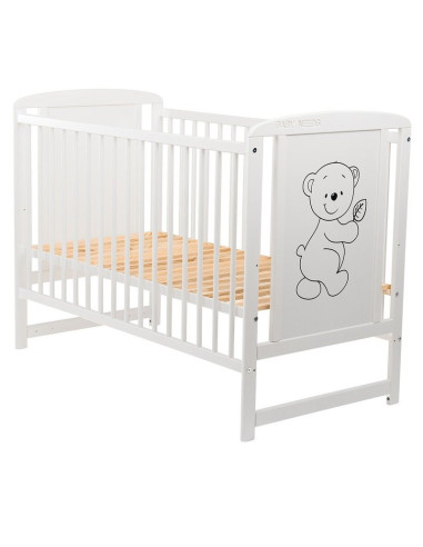 BN-BOTIM10CM01AL,BabyNeeds - Patut din lemn Timmi 120x60 cm, Din lemn de pin si mdf, Stabil si rezistent, Inaltime saltea reglab