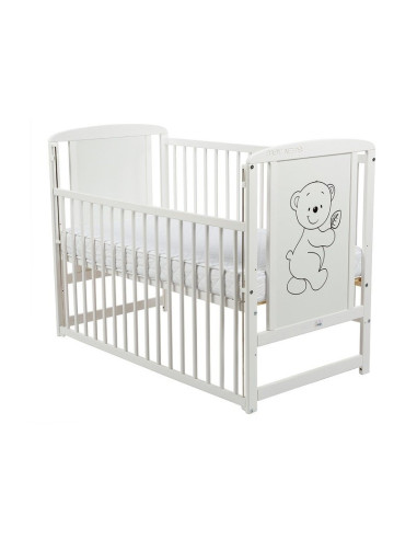 BN-BOTIM10CM03AL,Babyneeds - Patut din lemn Timmi 120x60 cm, Cu laterala culisanta, Din lemn de pin si mdf, Stabil si rezistent,