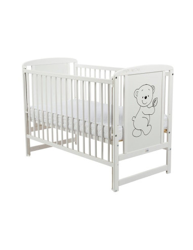 BN-BOTIM10CM03AL,Babyneeds - Patut din lemn Timmi 120x60 cm, Cu laterala culisanta, Din lemn de pin si mdf, Stabil si rezistent,