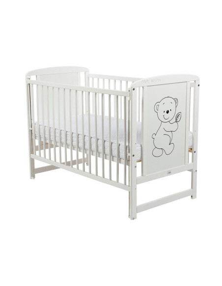 BN-BOTIM10CM03AL,Babyneeds - Patut din lemn Timmi 120x60 cm, Cu laterala culisanta, Din lemn de pin si mdf, Stabil si rezistent,