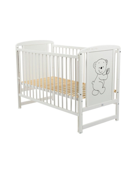 BN-BOTIM10CM03AL,Babyneeds - Patut din lemn Timmi 120x60 cm, Cu laterala culisanta, Din lemn de pin si mdf, Stabil si rezistent,