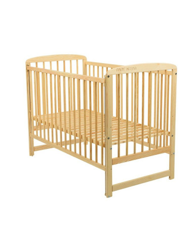 BN-BOOLA03NT,BabyNeeds - Patut din lemn Ola 120x60 cm, Cu laterala culisanta, Din lemn de pin, Stabil si rezistent, Inaltime sal