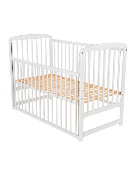 BN-BOOLA03AL,BabyNeeds - Patut din lemn Ola 120x60 cm, Cu laterala culisanta, Din lemn de pin, Stabil si rezistent, Inaltime sal