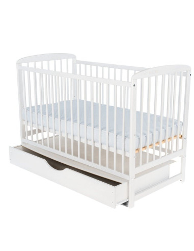 BN-BOOLA02AL,BabyNeeds - Patut din lemn Ola 120x60 cm, Cu sertar cu capac, Din lemn de pin si mdf, Stabil si rezistent, Inaltime