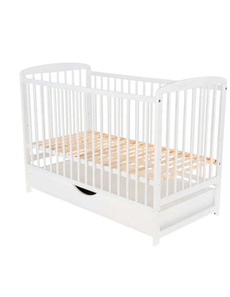 BN-BOOLA02AL,BabyNeeds - Patut din lemn Ola 120x60 cm, Cu sertar cu capac, Din lemn de pin si mdf, Stabil si rezistent, Inaltime