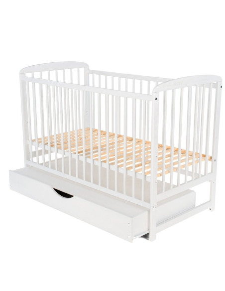 BN-BOOLA02AL,BabyNeeds - Patut din lemn Ola 120x60 cm, Cu sertar cu capac, Din lemn de pin si mdf, Stabil si rezistent, Inaltime