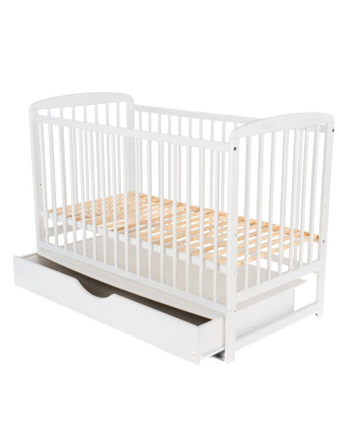BN-BOOLA02AL,BabyNeeds - Patut din lemn Ola 120x60 cm, Cu sertar cu capac, Din lemn de pin si mdf, Stabil si rezistent, Inaltime