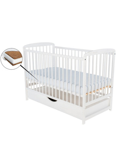 BN-BOOLA10CM02AL,BabyNeeds - Patut din lemn Ola 120x60 cm, Cu sertar cu capac, Din lemn de pin si mdf, Stabil si rezistent, Inal